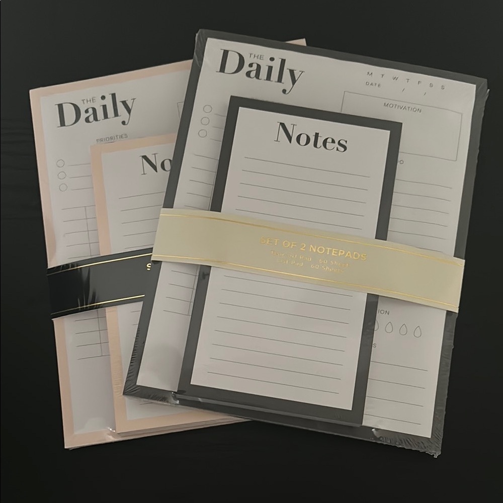 Elegant Daily Notepad - Black and Cream